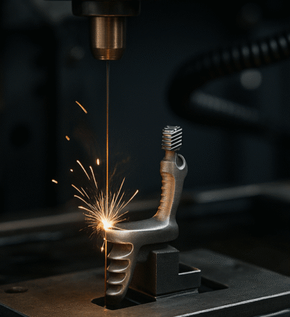 Präzise Bearbeitung eines medizinischen Implantats mit einer EDM Maschine.