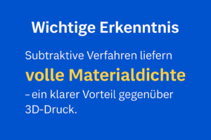 Wichtige Erkenntnis - Subtraktive Verfahren vs. 3D-Druck