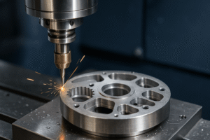 Une fraiseuse CNC fabrique des composants mécaniques de précision pour le secteur médical