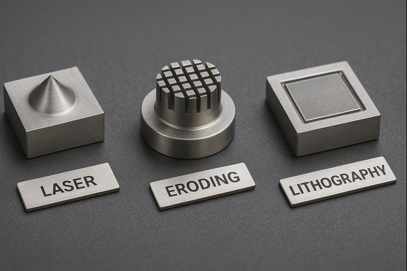 Verschiedene Werkstücke – gefertigt mit Laser, Erodieren, Lithografie