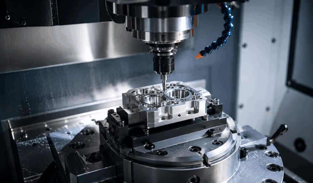 CNC-Fräse fertigt feinmechanische Bauteile für die Medizintechnik
